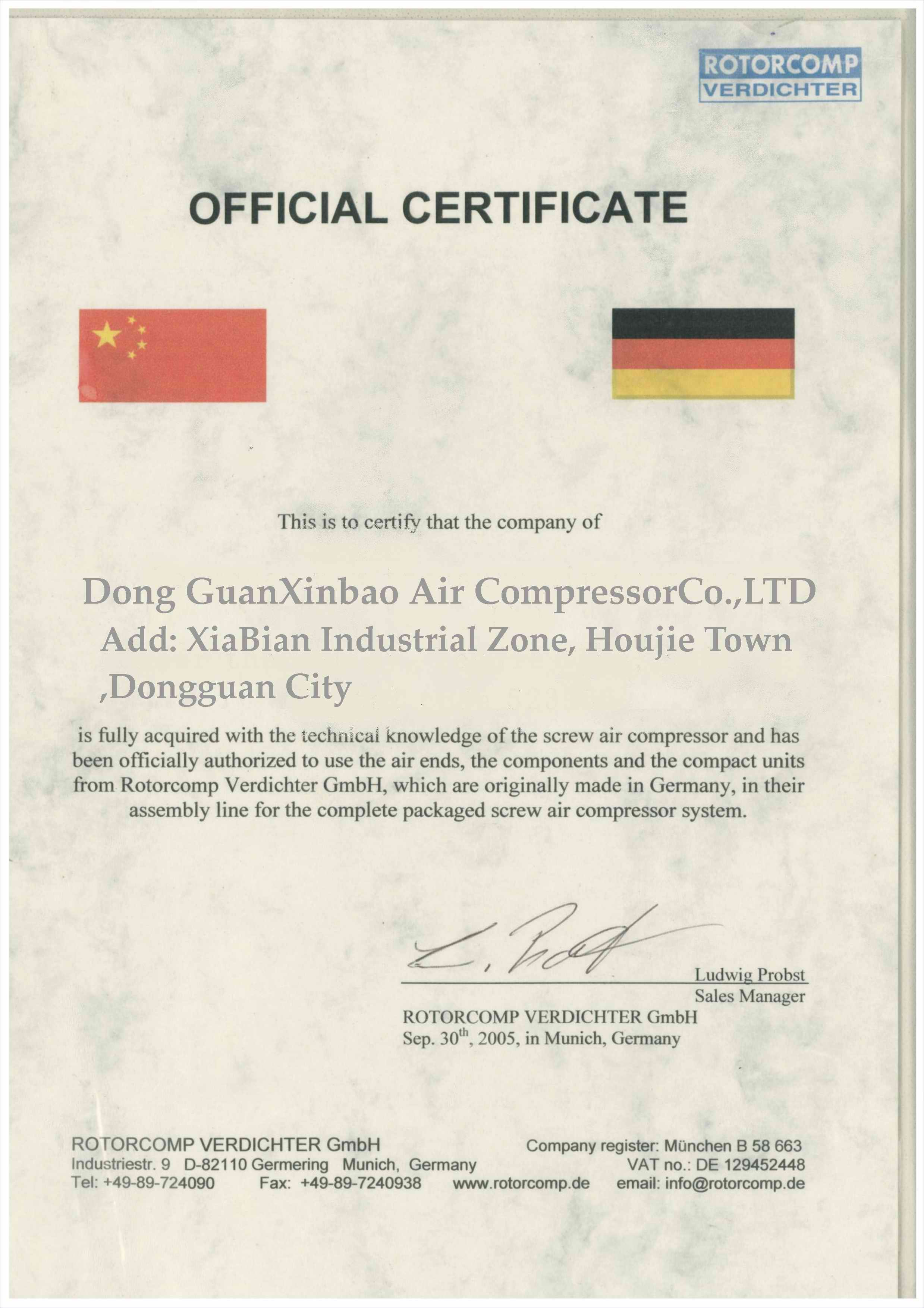 OFFICIAL CERTIFICATE